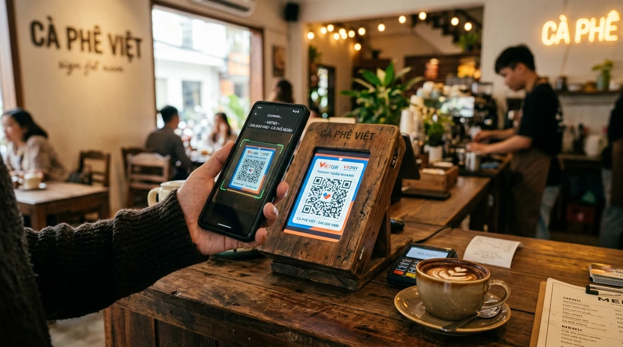 Dynamic VietQR Payment at Cafe Counter